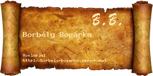 Borbély Bogárka névjegykártya